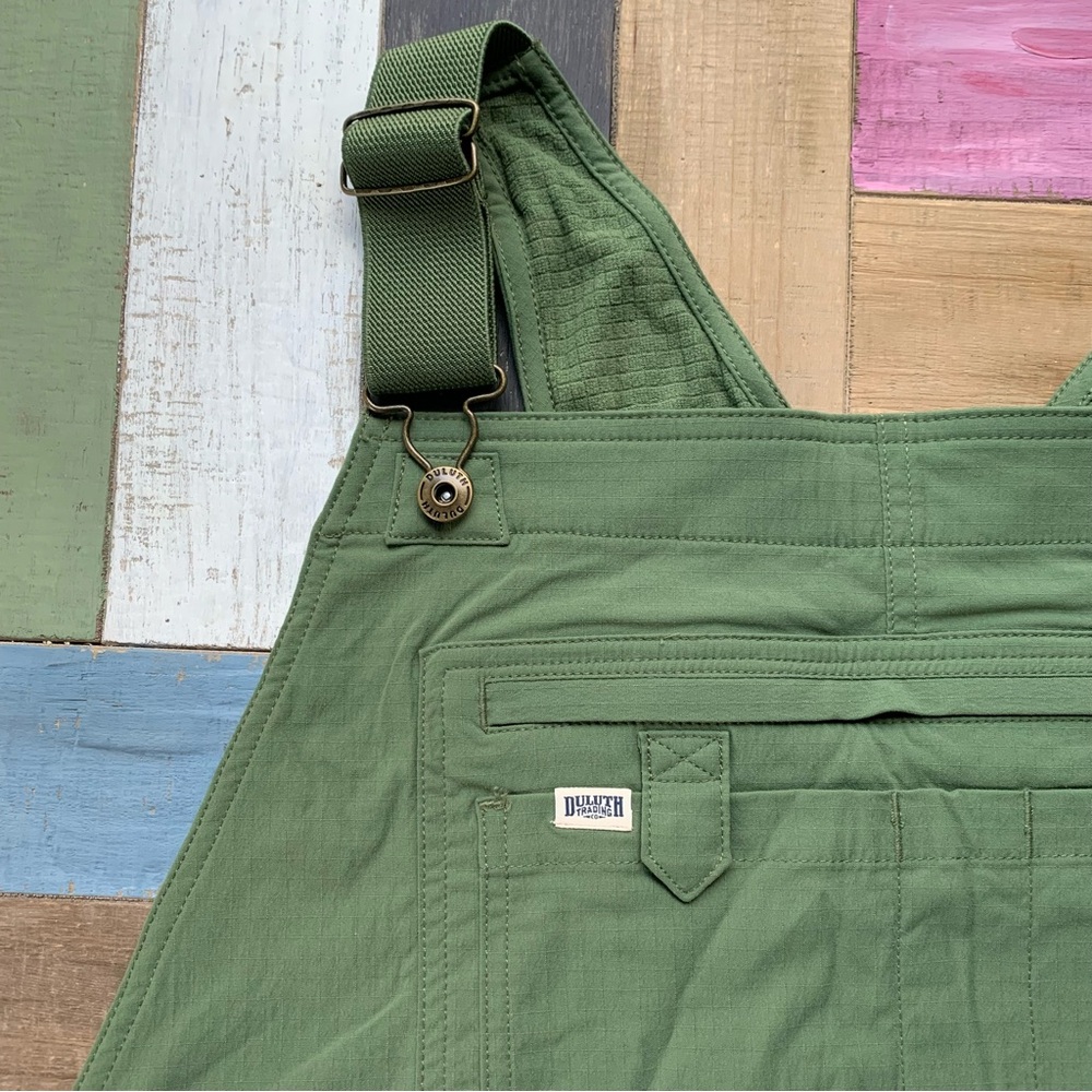 NWT Duluth XXL x31L Heirloom Gardening Lined Bib Overalls Bronze Green Farm Bibs